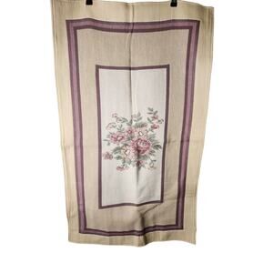 Vintage SPIEGEL HOME Yellow Red Floral Border KING Pillow Sham Set of 2